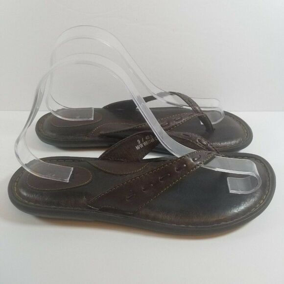 Born Womens US9 EU40.5 Brown Flip Flop Thong Comfort Leather W61146 - Picture 3 of 8